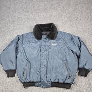 Walls Blizzard-Pruf Jacket Mens XL Blue Insulated Bomber Faux Fur Collar‎ Zip